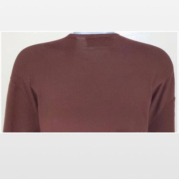 Vintage Brown Long Sleeve V-neck Top - Picture 10 of 16